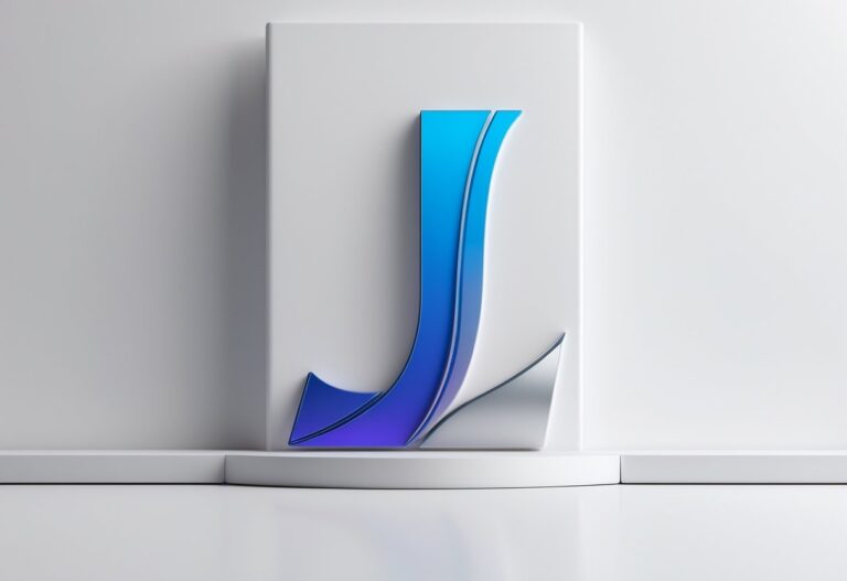 Logotipo estilizado da letra i em fundo branco minimalista.