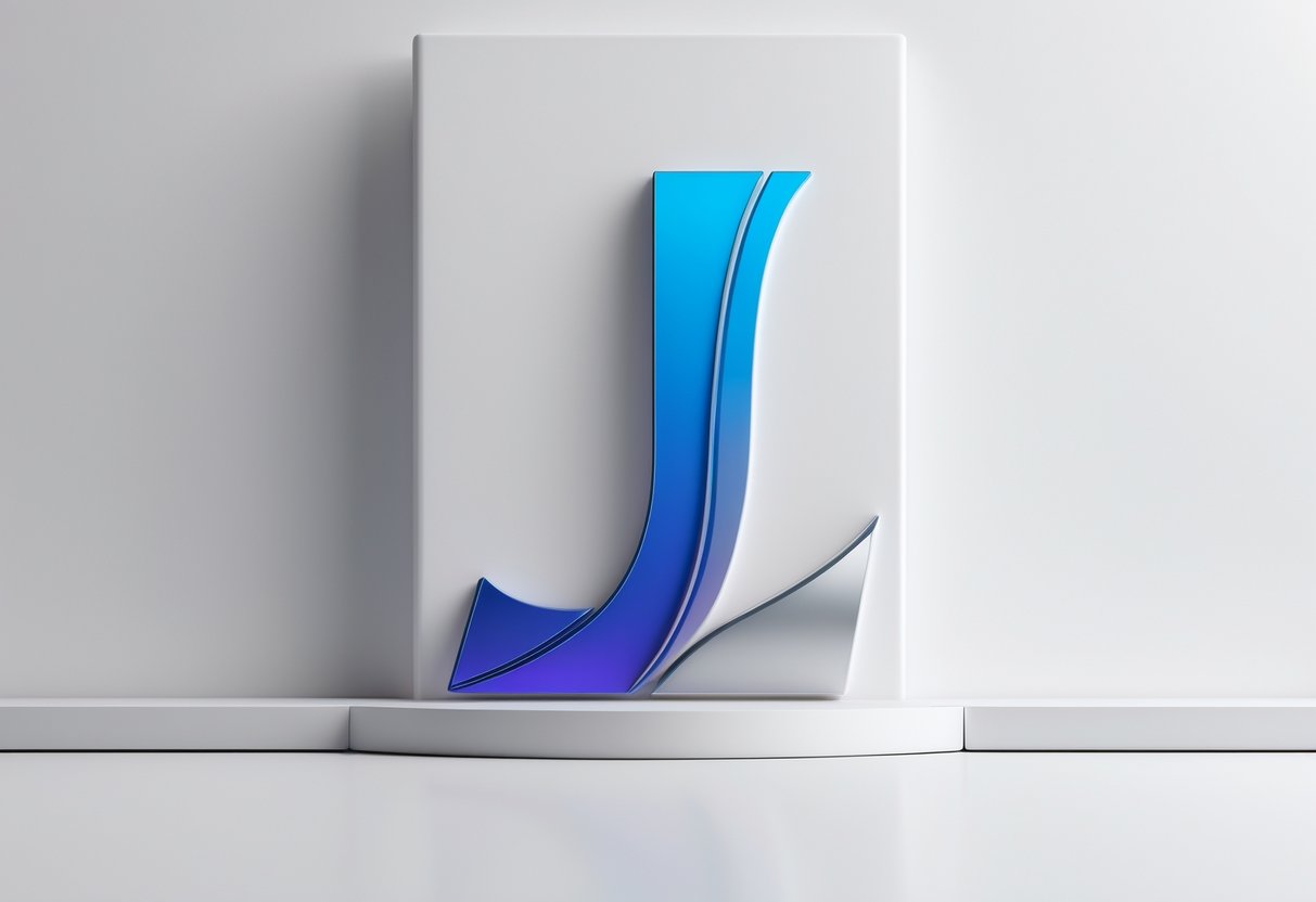 Logotipo estilizado da letra i em fundo branco minimalista.
